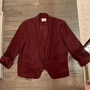 Loft Maroon Boyfriend Blazer